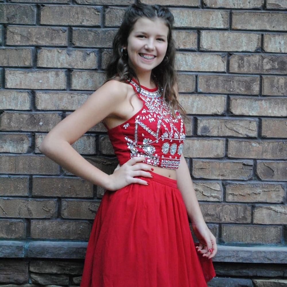 Red Two Piece Dress